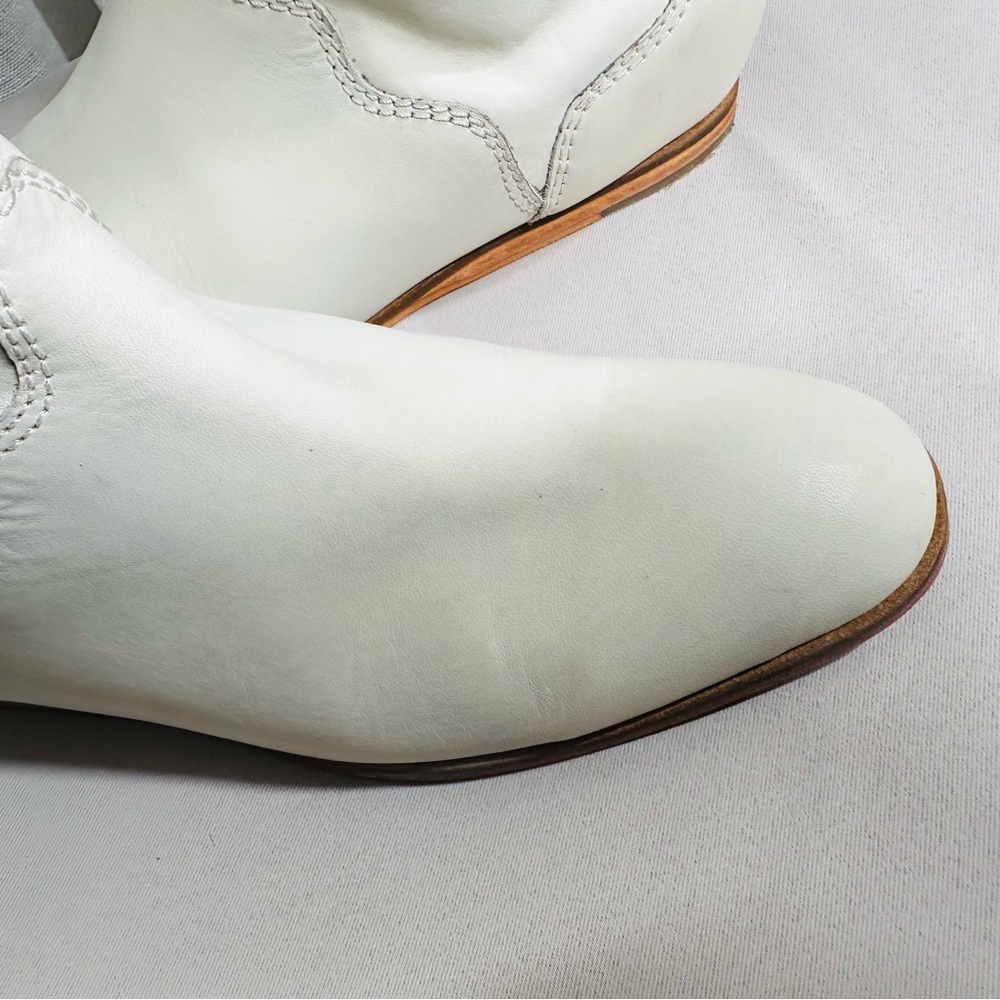 Genuine Leather Cream Over The Knee Women's Boots/ also can roll down! - Picture 16 of 16